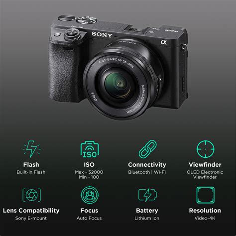 Buy SONY Alpha 6400 24.2MP Mirrorless Camera (16-50 mm Lens, 23.5 x 15. ...