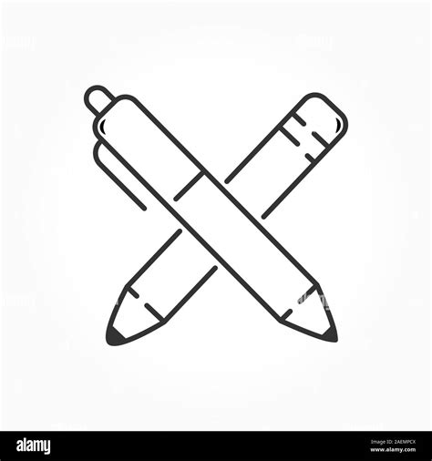 Editable Vector Pencil And Pen Icon Isolated Style Simple Design