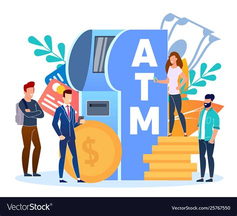 Bank customer service terminal cartoon flat Vector Image