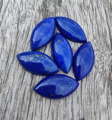 Natural Lapis Lazuli Marquise Shape Cabochon Flat Back Calibrated Aaa