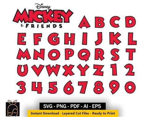 Mickey Font Mickey Font Svg Mickey Font Cricut Mickey Font Etsy