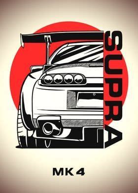 Toyota Supra Mk Poster Picture Metal Print Paint By Faissal