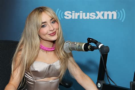 Sabrina Carpenter Dons Silk Champagne Dress And Green Heels At Siriusxm