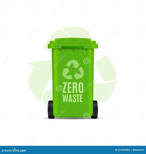 Realistic Detailed 3d Zero Waste Trash Bin Recycling Concept Vector