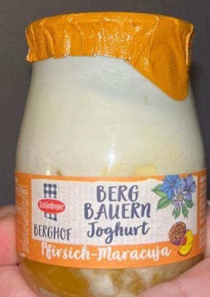 Berg Bauern Joghurt Pfirsich Maracuja Schärdinger kalórie kJ a