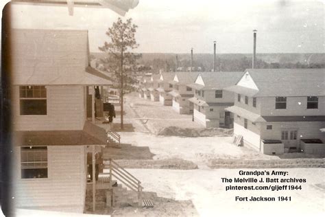 Row Of Barracks Buildings At Fort Jackson In 1941 Two Story Windows