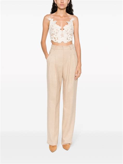 Zimmermann Sensory Lace Cropped Top Neutrals Farfetch Gr