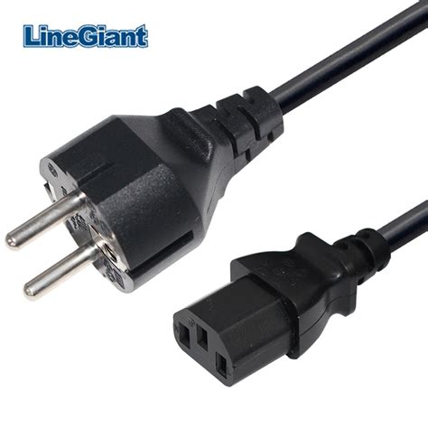 Supply Plug Cable European Standard Ac C13 220v 3 Round Pin Computer