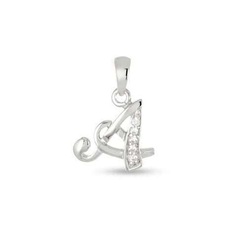 Pendentif Lettre A En Argent Et Oxydes De Zirconium Femme