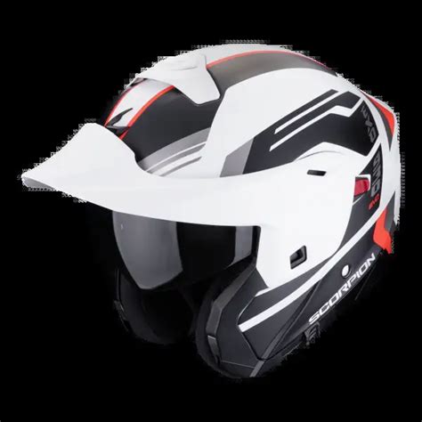 Casco Modulare Scorpion EXO 930 EVO SIKON Bianco Opaco Nero Rosso