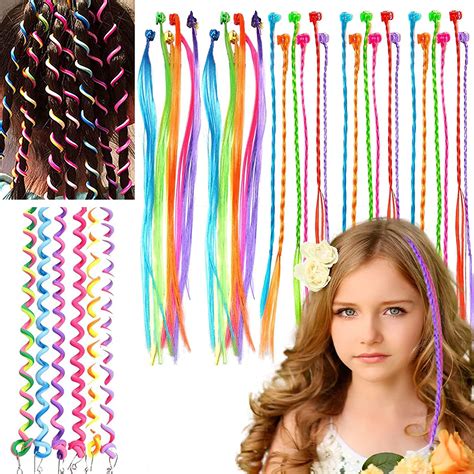 KEYRI 36 Stück Farbige Haarverlängerung Bunte Clips Haarschmuck Mädchen