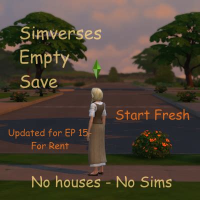 Simverses Empty World - The Sims 4 Save Files - CurseForge