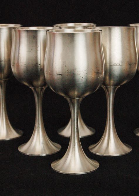 Circa 1960s Collection Of 10 Vintage Royal Selangor Pewter Goblets