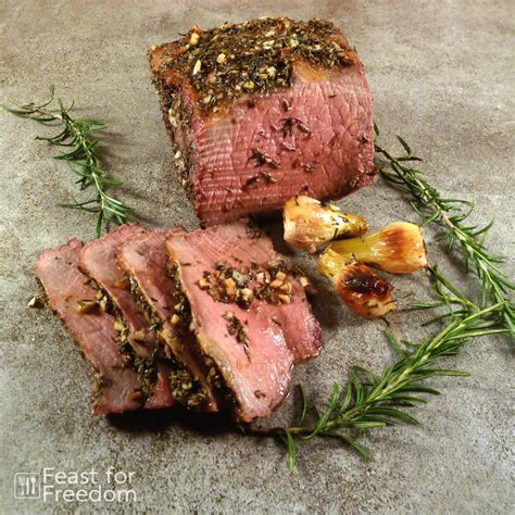 Herb And Garlic Butter Roast Beef Beef Recipes Feast For Freedom