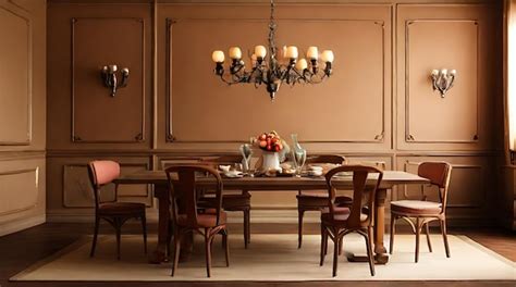 Premium Photo | Luxury modern dining room with beautiful wooden furniture