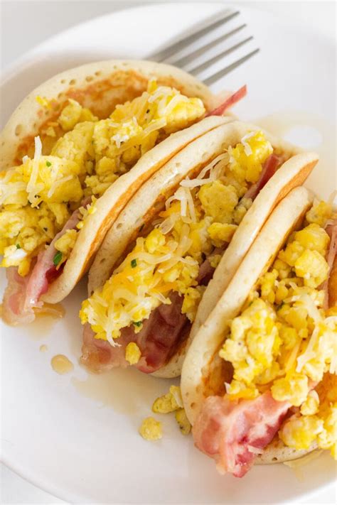 Easy Pancake Tacos Recipe Breakfast Practically Homemade Recipe