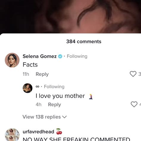 Selena Gomez Charts On Twitter Selena Gomez Commented On A TikTok