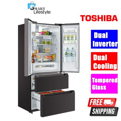 FREE SHIPPING Toshiba French Door Duai Inverter Refrigerator Fridge