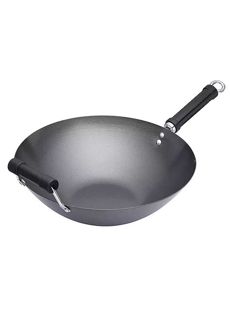 KitchenCraft World Of Flavours Oriental Carbon Steel Non Stick Wok 35