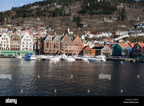 Winter in bryggen, Bergen - Norway Stock Photo - Alamy