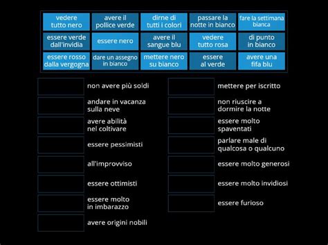 Italiano Colori Espressioni Match Up