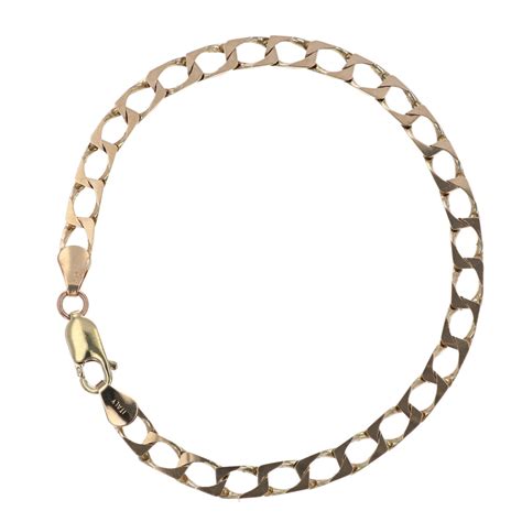 Ct Yellow Gold Square Curb Bracelet Ramsdens Jewellery