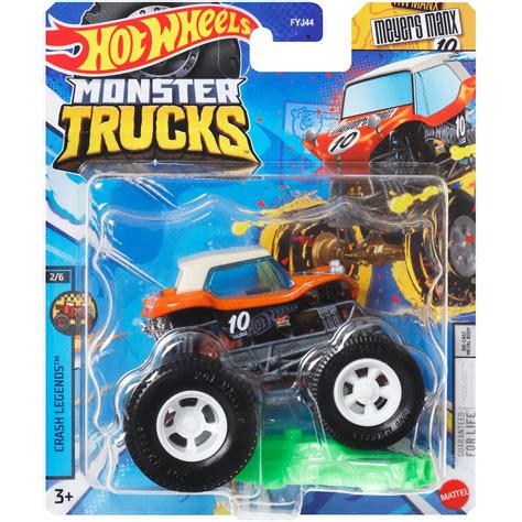 Mattel Hot Wheels Monster Trucks Crash Legends Meyers Manx 1 64 Vehicle HWC69 FYJ44