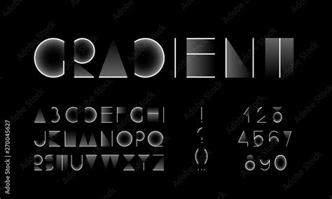 Geometric Technology Font Gradient Font Futuristic Alphabet Design Letters And Numbers