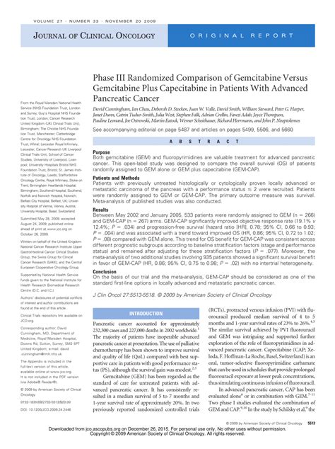 (PDF) Phase III Randomized Comparison of Gemcitabine Versus Gemcitabine ...