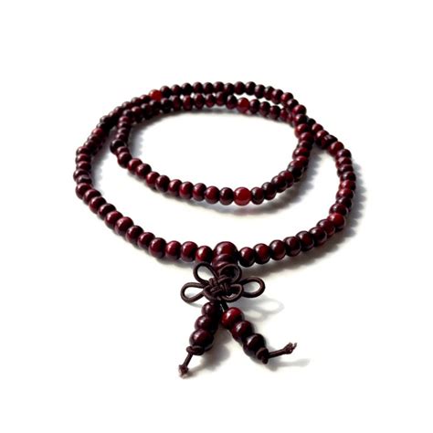 SANDALWOOD MALA BEADS RED MYL