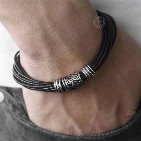 Pulsera De Piel Trenzada Para Hombre Brazalete Nico De Piel Trenzada