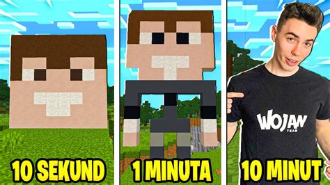 BUDUJĘ WOJANA w 10 SEKUND 1 MINUTĘ 10 MINUT w MINECRAFT Dziadzio