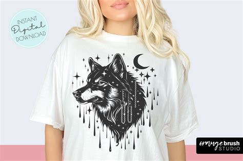 Celestial Wolf Svg Boho Mystical Png Graphic By Orange Brush Studio