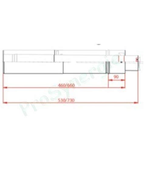 Terminal Horizontal T Lescopique Mm Inox Galva Prosynergie