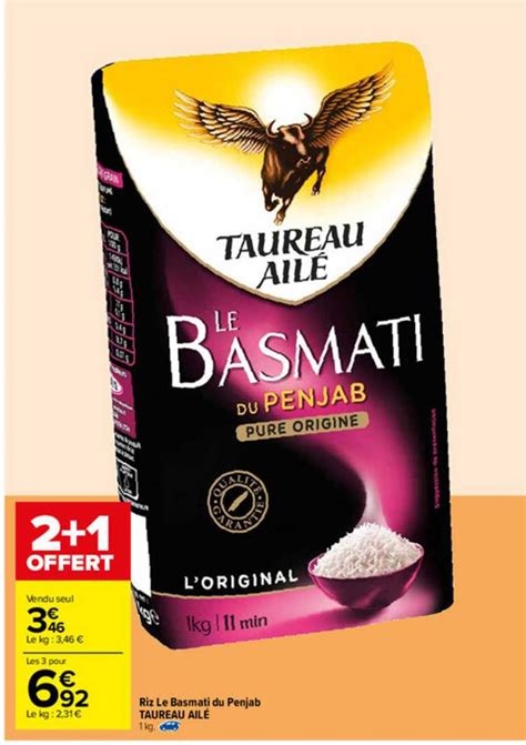 Promo Riz Le Basmati Du Penjab Taureau Ail Chez Carrefour Icatalogue Fr