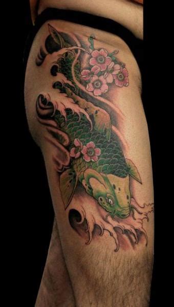 Tatouage Japonais Carpe Carpe Ko Cuisse Par Nico Tattoo Crew