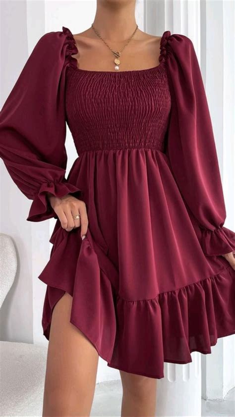 Boat Neck Bishop Sleeve Belted Dress Artofit