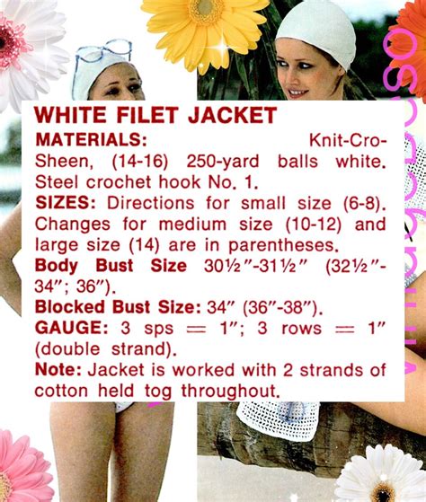 Peekaboo Bikini Filet Jacket Coverup Crochet Pattern Etsy