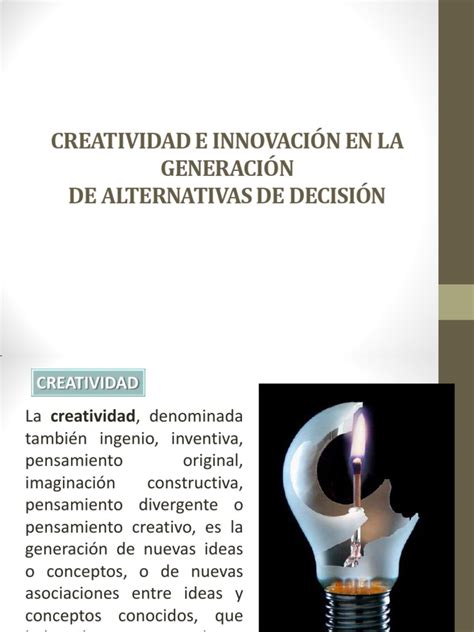 Creatividad Y La Toma De Decisiones Creatividad Innovación