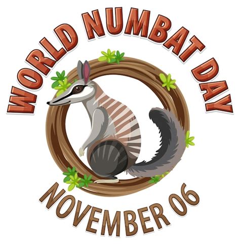 Design de logotipo do dia mundial numbat Vetor Grátis