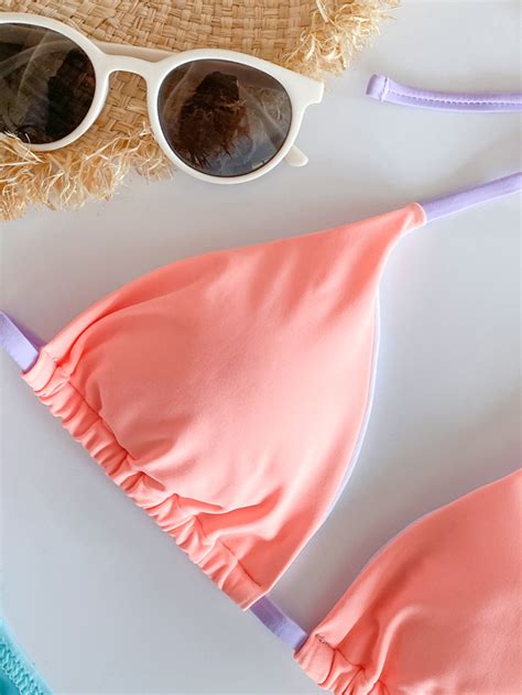 Color Block Halter Bikini Swimsuit Shein Usa