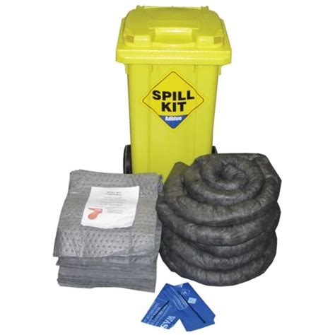 100 Litre Wheeled Bin General Purpose Spill Kit Double Weight Pads