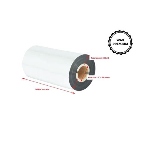 Premium Wax Thermal Transfer Ribbon 110x300 1 Inch Out Black