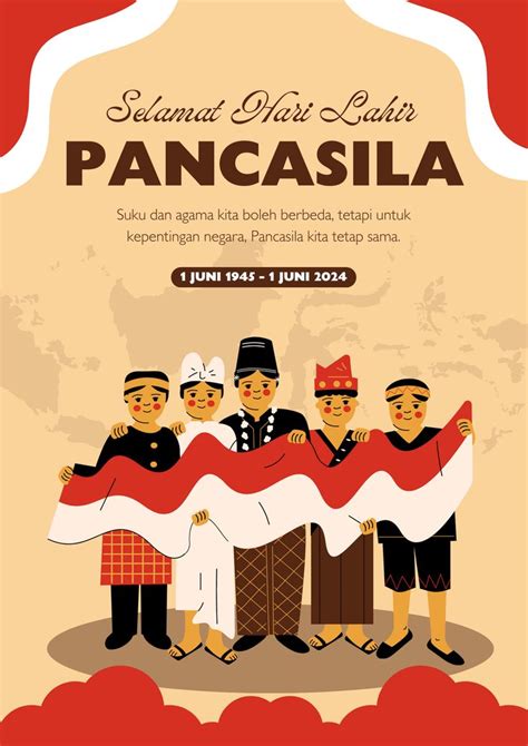 Desain Poster Selamat Memperingati Hari Lahir Pancasila Template Canva