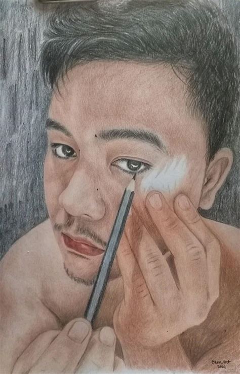 self portrait using brutfuner colored pencils. : r/drawing