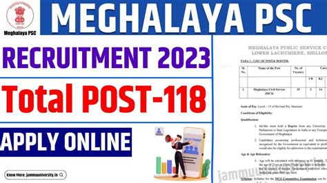 Meghalaya Psc Recruitment Apply For Assistant Post