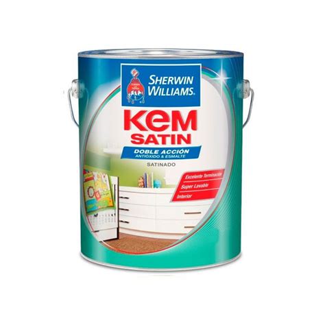 Esmalte Sintetico Satinado Kem Satin Blanco 4 Lts Sherwin Williams