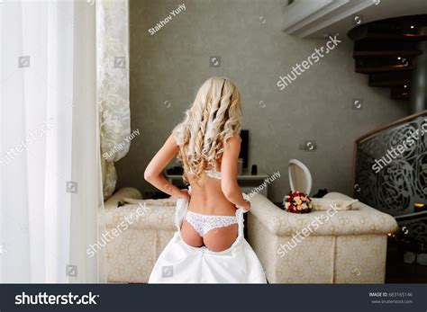 Sexual Bride White Lingerie Putting On Stock Photo 683165146 Shutterstock