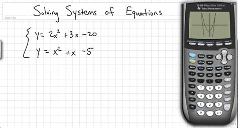 Solving A System Of Quadratic Equations Youtube