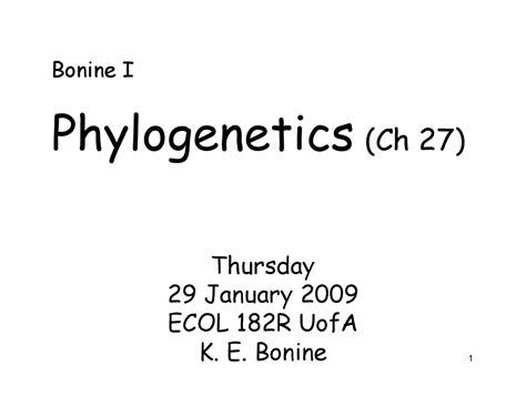 Linnaean Taxonomy And Phylogenetic Lecture Slides Ecol 182r Docsity